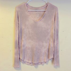 AE Soft&Sexy XS pink ribbed long-sleeved shirt